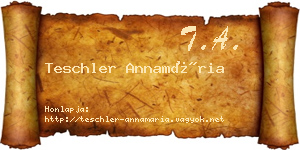 Teschler Annamária névjegykártya